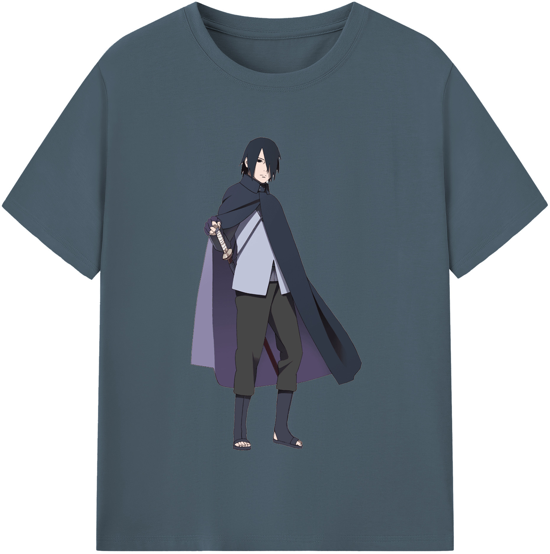 （画像用） NARUTO -ナルト- うちは サスケ Uchiha Sasuke 綿100％半袖Tシャツ（フロントプリント）